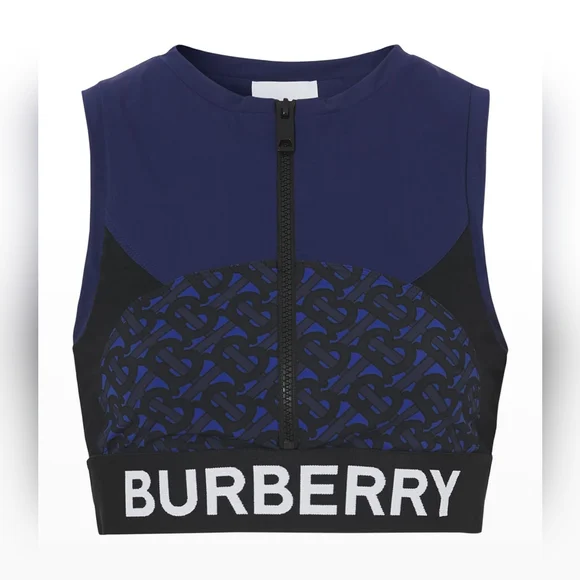 Burberry Navy and Black Logo Crop Top - Picture 4 of 4